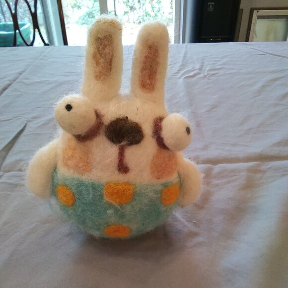 Woolbuddy Handmade Felted Rabbit Finished - 6" - Picture 1 of 4